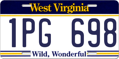 WV license plate 1PG698