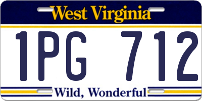 WV license plate 1PG712