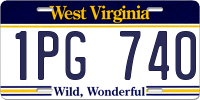 WV license plate 1PG740