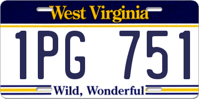 WV license plate 1PG751