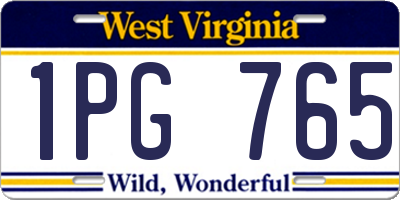 WV license plate 1PG765