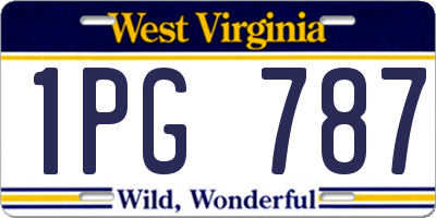 WV license plate 1PG787