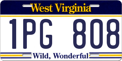 WV license plate 1PG808