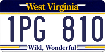WV license plate 1PG810
