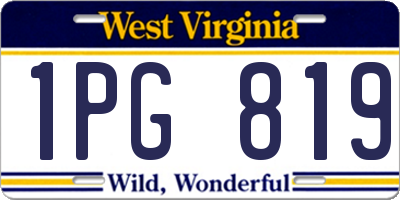 WV license plate 1PG819
