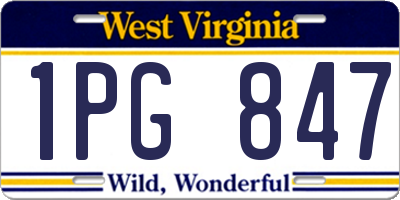 WV license plate 1PG847