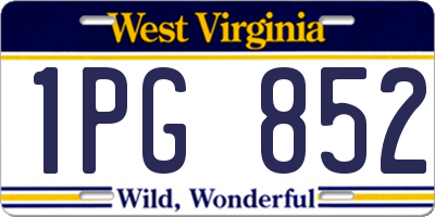 WV license plate 1PG852