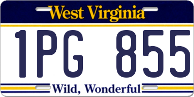 WV license plate 1PG855