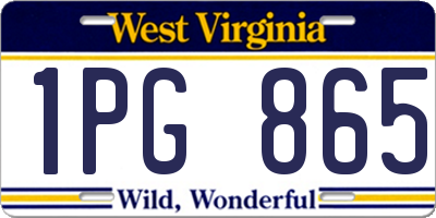 WV license plate 1PG865