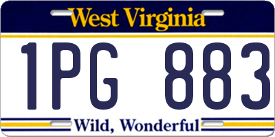 WV license plate 1PG883