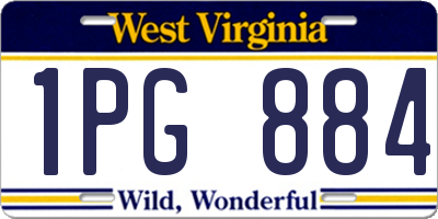 WV license plate 1PG884