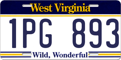 WV license plate 1PG893