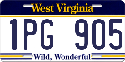 WV license plate 1PG905