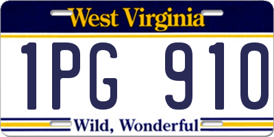 WV license plate 1PG910