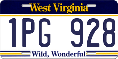 WV license plate 1PG928