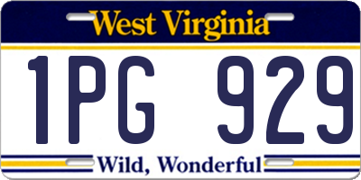 WV license plate 1PG929