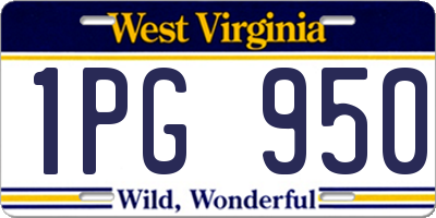 WV license plate 1PG950