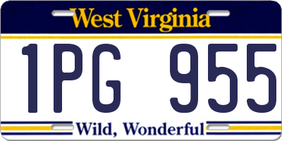 WV license plate 1PG955