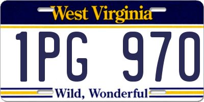 WV license plate 1PG970