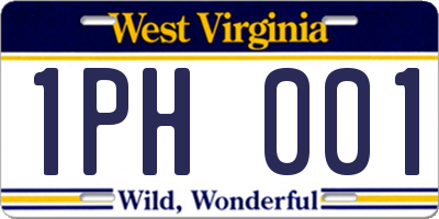 WV license plate 1PH001