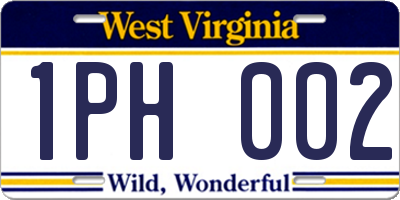 WV license plate 1PH002