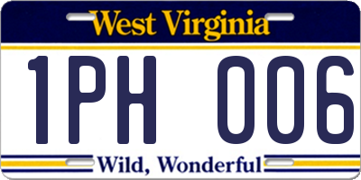 WV license plate 1PH006