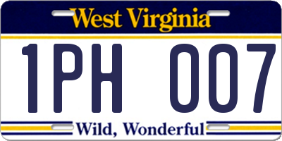 WV license plate 1PH007