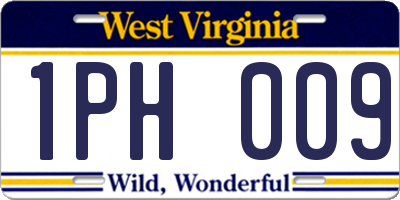 WV license plate 1PH009
