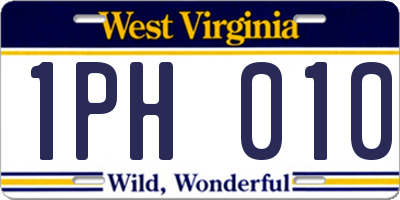 WV license plate 1PH010