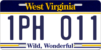 WV license plate 1PH011