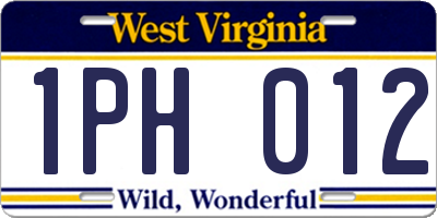 WV license plate 1PH012