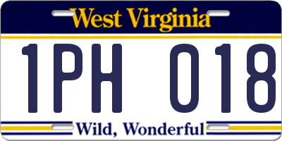 WV license plate 1PH018