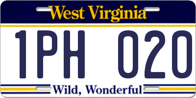 WV license plate 1PH020