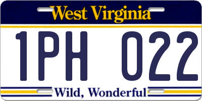 WV license plate 1PH022