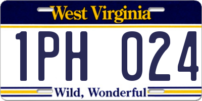 WV license plate 1PH024