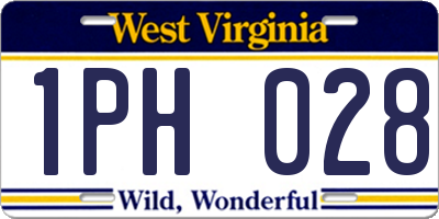 WV license plate 1PH028
