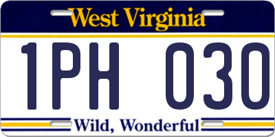 WV license plate 1PH030