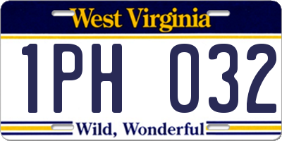 WV license plate 1PH032