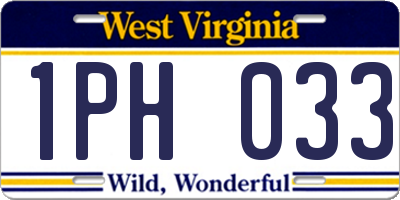 WV license plate 1PH033