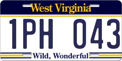 WV license plate 1PH043