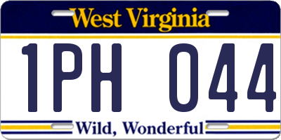 WV license plate 1PH044