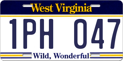 WV license plate 1PH047