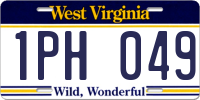 WV license plate 1PH049