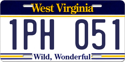 WV license plate 1PH051