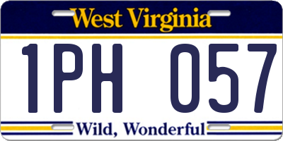WV license plate 1PH057