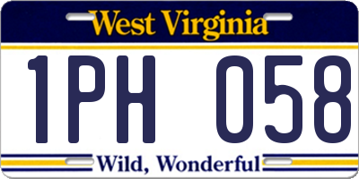 WV license plate 1PH058