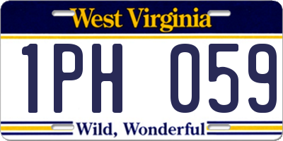 WV license plate 1PH059