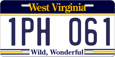 WV license plate 1PH061