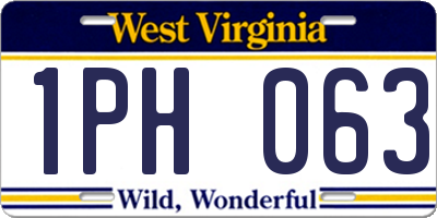 WV license plate 1PH063