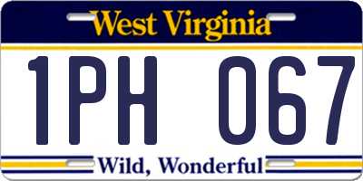 WV license plate 1PH067